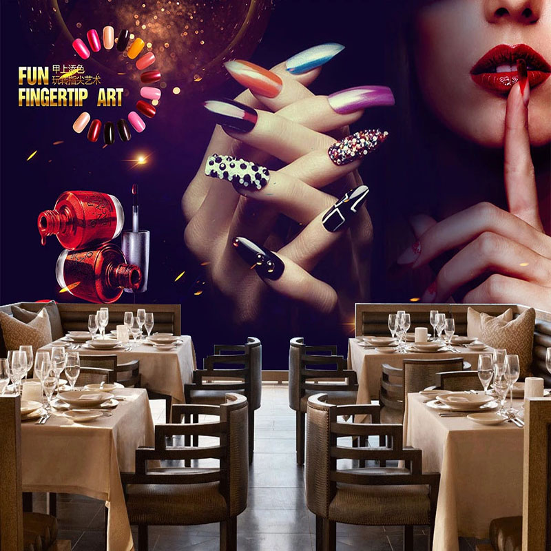 Beauty Makeup Wallpaper - Niestandardowy dowolny rozmiar tapeta 3D samoprzylepna