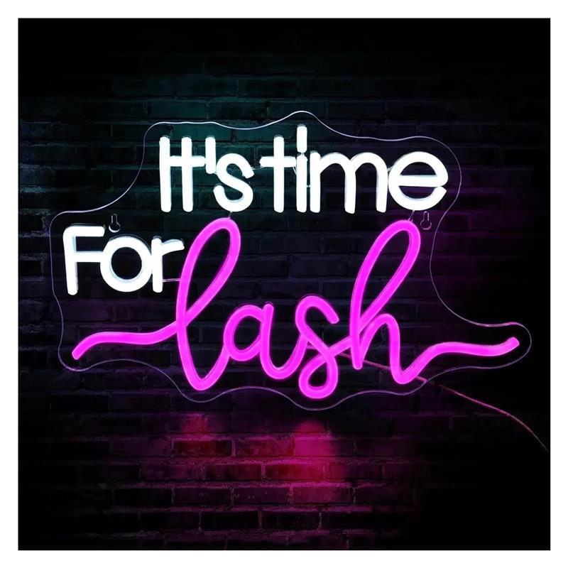 Beauty Makeup Wallpaper - Znak neonowy It's Time For Lash