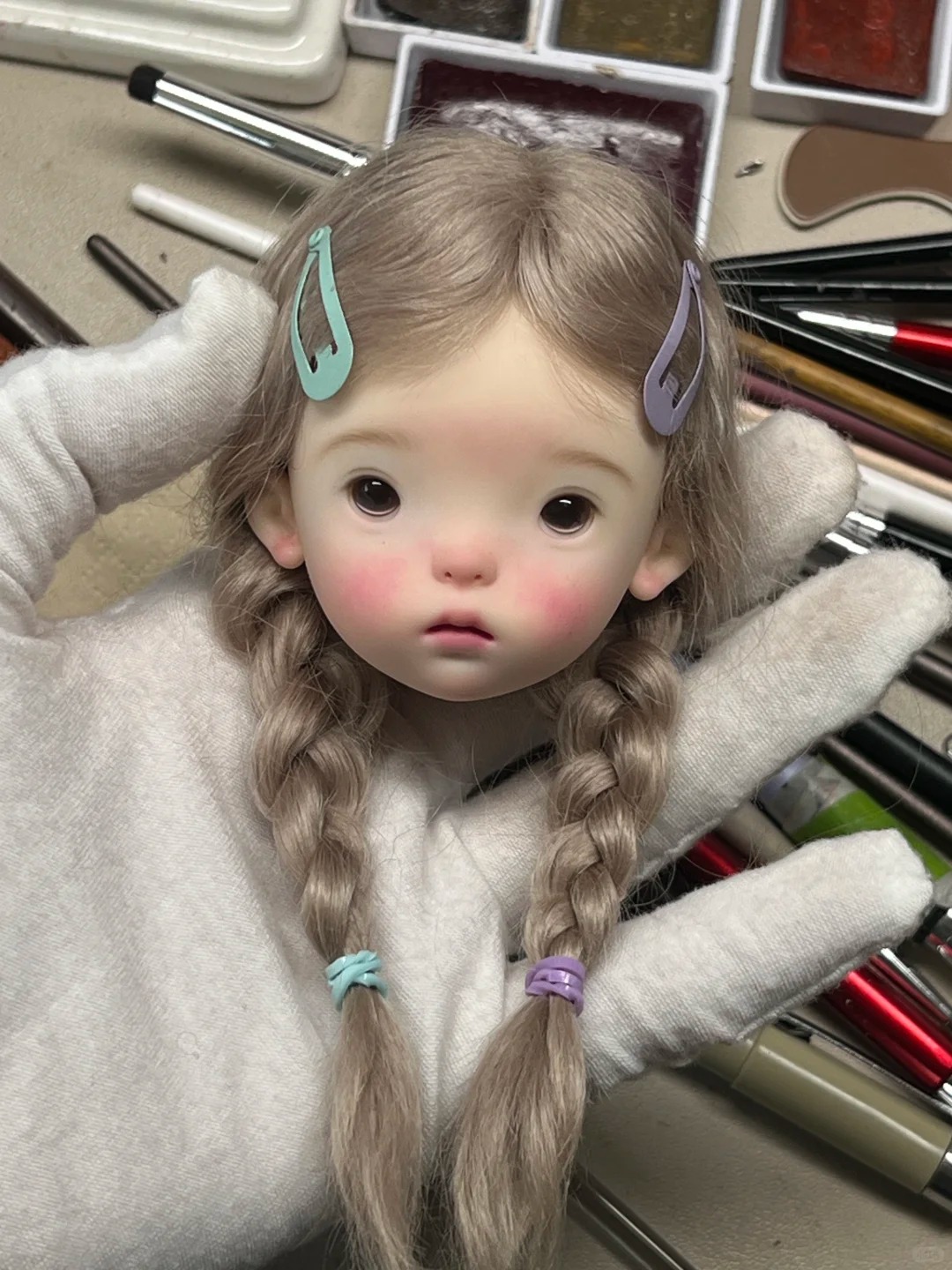 Beauty Makeup Girl - Lalka SD BJD 1/6 Landoudou Głowa