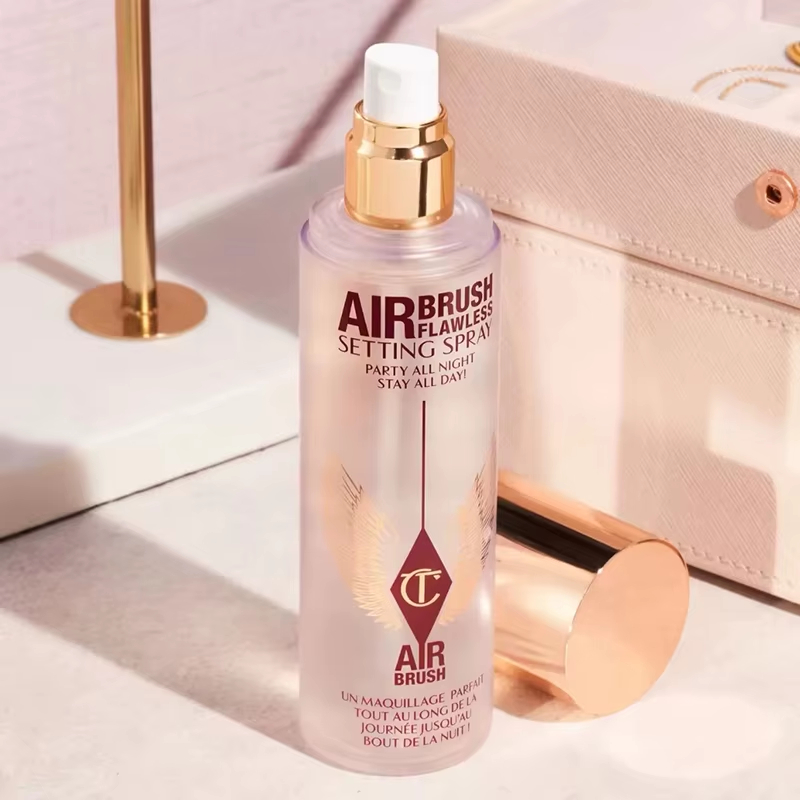 Huda Beauty Makeup Mini Kit - Charlotte Tilbury Liquid Foundation, płynny spray