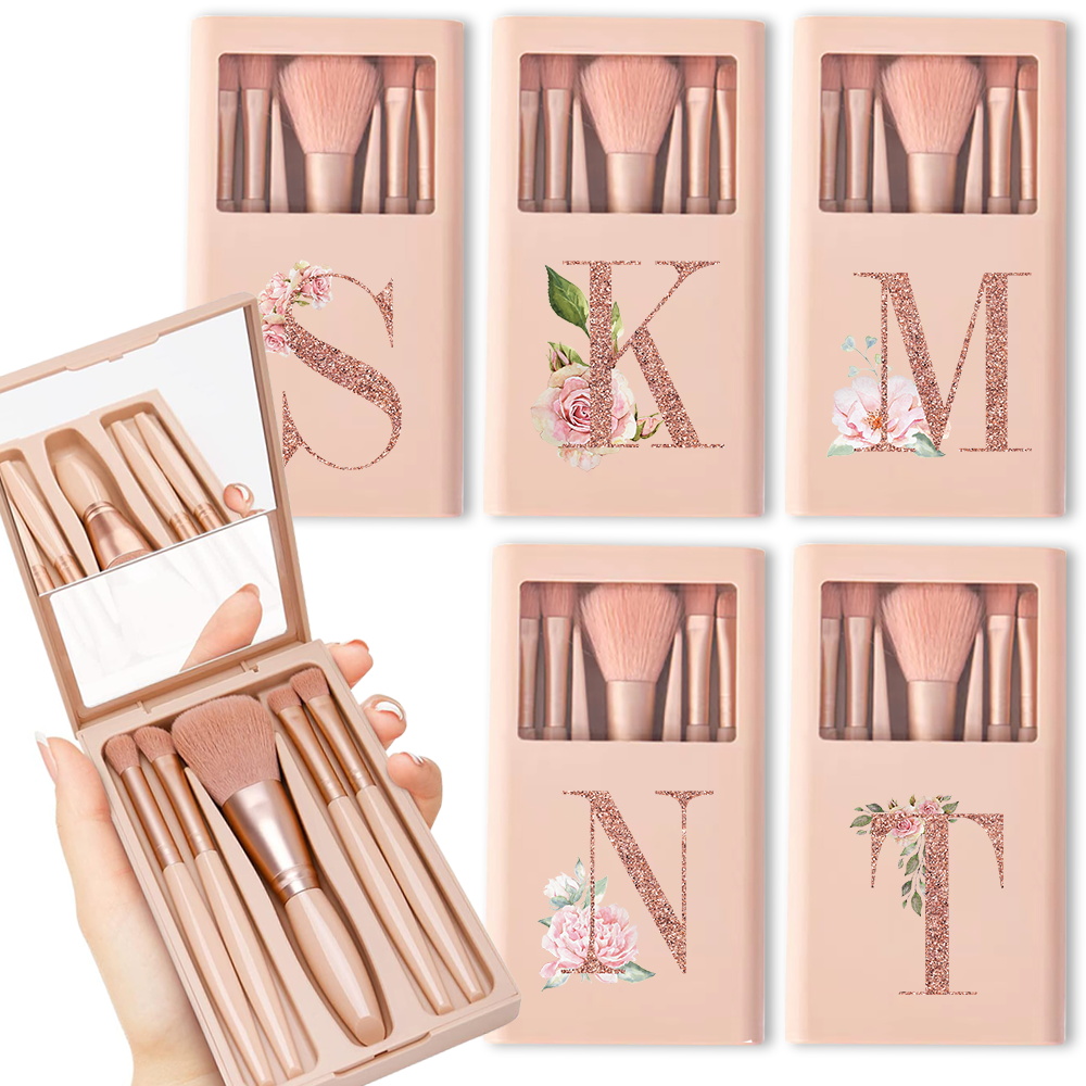 Beauty Makeup Tool Collection - 5-częściowy zestaw pędzli kosmetycznych z lustrem