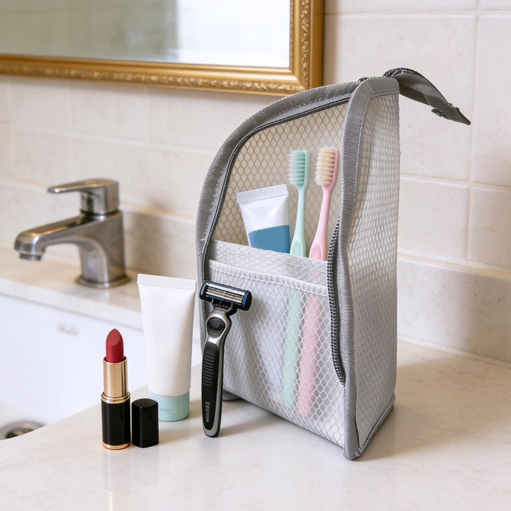 Beauty Makeup Bag - Siatkowa kosmetyczka podróżna, przenośny organizer na