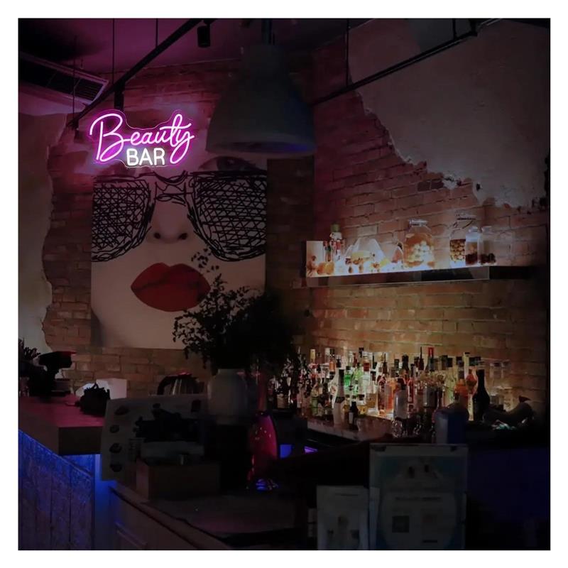 Neonowy szyld Beauty Bar, ście – Beauty Makeup Wallpaper recenzja i cena