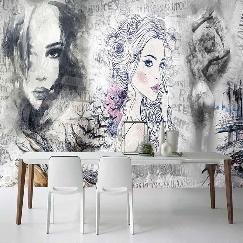 Niestandardowy Mural 3D Retro  – Beauty Makeup Wallpaper recenzja i cena